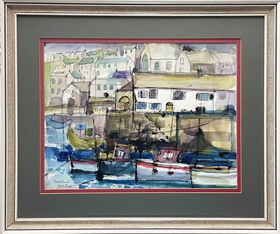 Lot 391 - Daphne MCCLURE (1930) Porthleven Ink and wash...