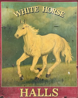 Lot 229 - A painted metal pub sign from the White Horse...
