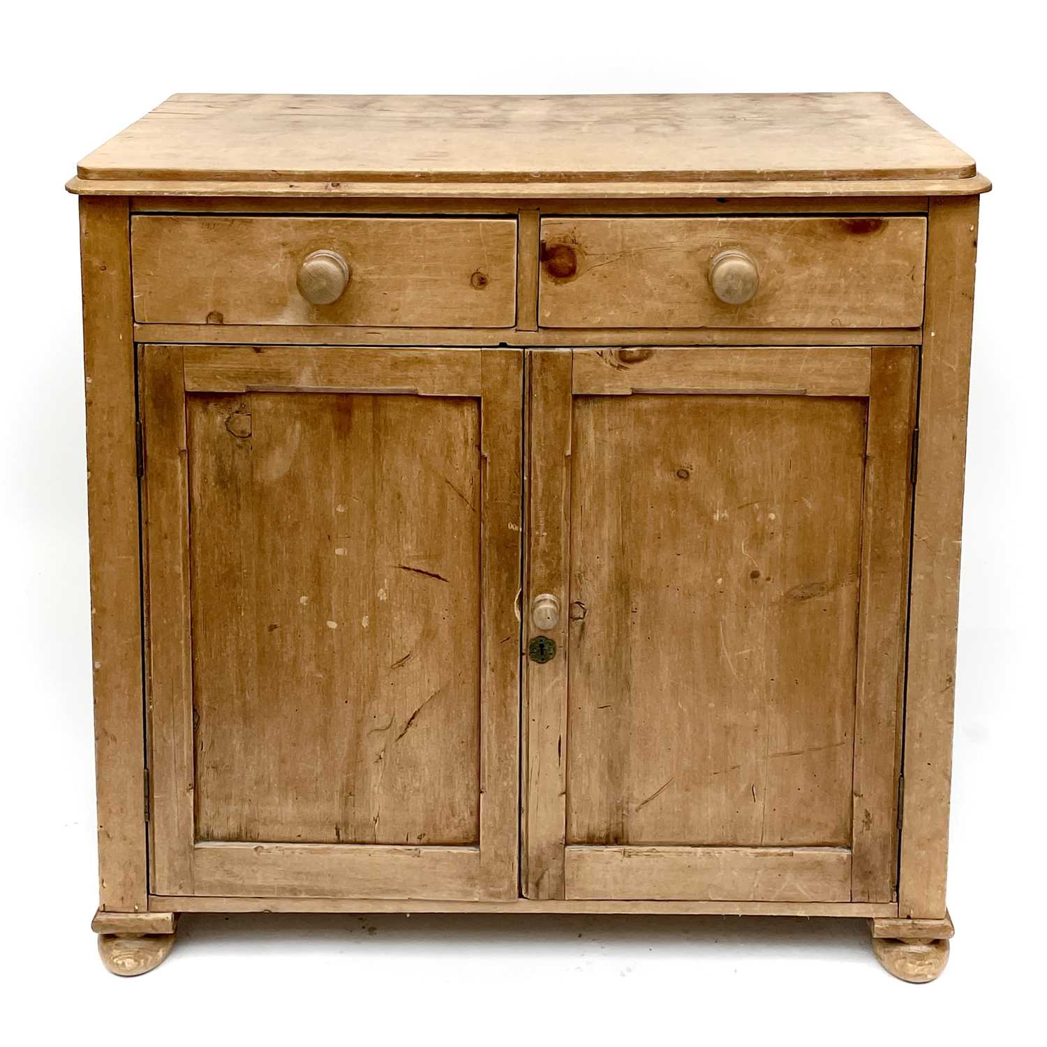 Lot 1869 A late Victorian pine cupboard, fitted two