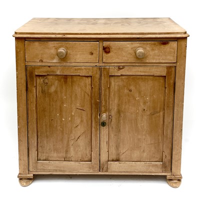 Lot 1869 - A late Victorian pine cupboard, fitted two...