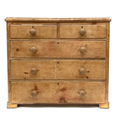 Lot 1870 - A late Victorian pine chest of two short and...