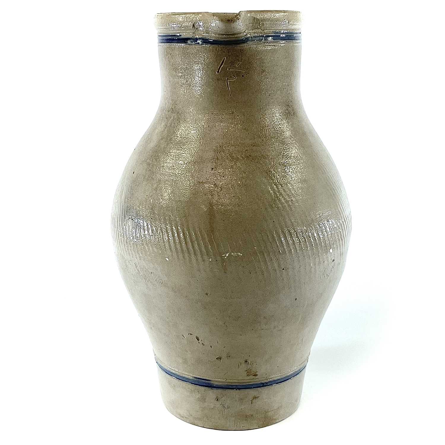 Lot 886 A Rhenish pottery Westerwald stoneware jug,