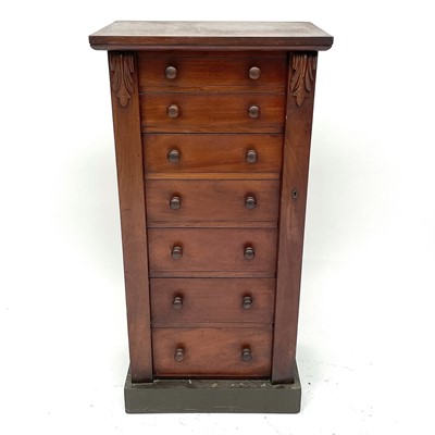 Lot 1846 - A Victorian mahogany Wellington chest, fitted...