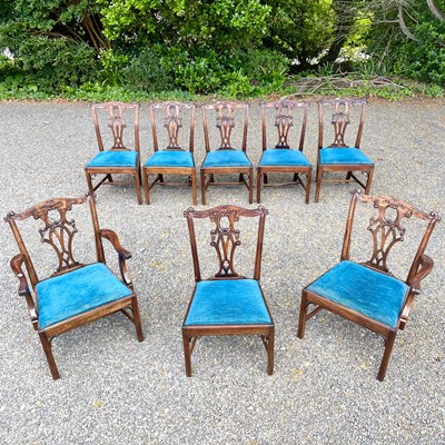 Lot 1879 - A set of eight George III style mahogany...