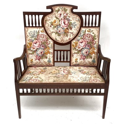 Lot 1883 - An Arts and Crafts mahogany settee, with...