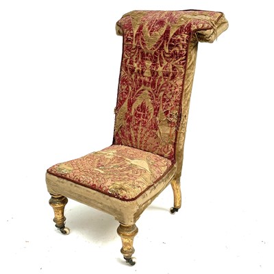 Lot 1886 - A Victorian giltwood and upholstered prie dieu...