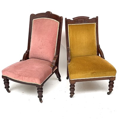 Lot 1897 - A late Victorian mahogany upholstered chair,...