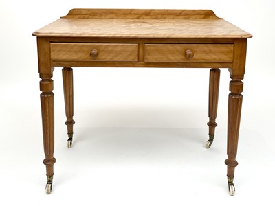 Lot 1899 - A Victorian satin birch side table, fitted two...