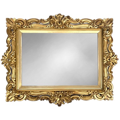 Lot 1901 - An Edwardian gilt framed wall mirror, pierced...