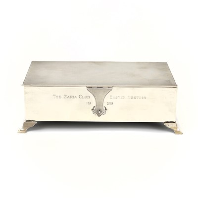 Lot 141 - A George V silver cigarette box by Mappin & Webb.
