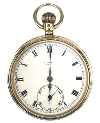 Lot 361 - A 9ct rose gold crown wind pocket watch for J W Benson Ltd.