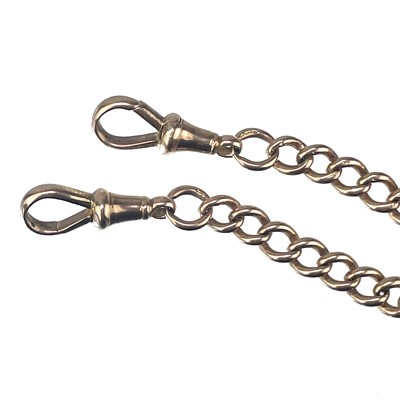 Lot 42 - A 9ct rose gold double Albert watch chain.