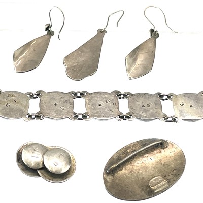 Lot 229 - A Russian silver and niello semi spherical bracelet.
