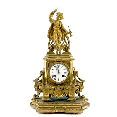 Lot 1711 - A late 19th century French gilt spelter mantel...