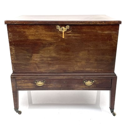 Lot 1907 - A George III mahogany blanket chest.