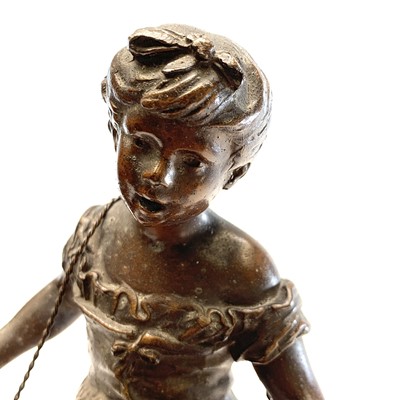 Lot 269 - A pair of French spelter figures of children...