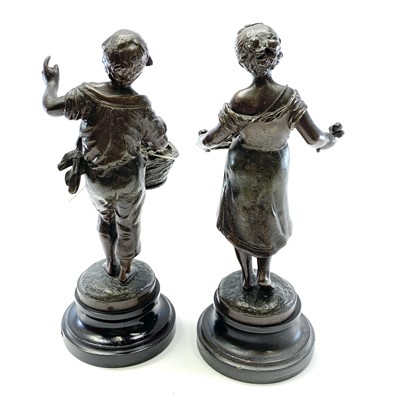 Lot 269 - A pair of French spelter figures of children...