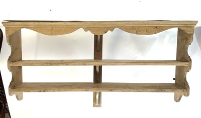 Lot 175 - A set of pine hanging shelves