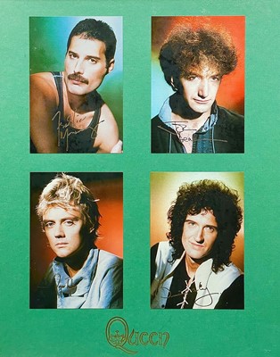 Lot 68 - Facsimile signed promotional picture of the members of 'Queen'.