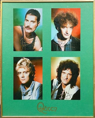 Lot 68 - Facsimile signed promotional picture of the members of 'Queen'.