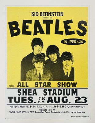 Lot 78 - The Beatles, a print of the 1966 Shea Stadium concert poster.