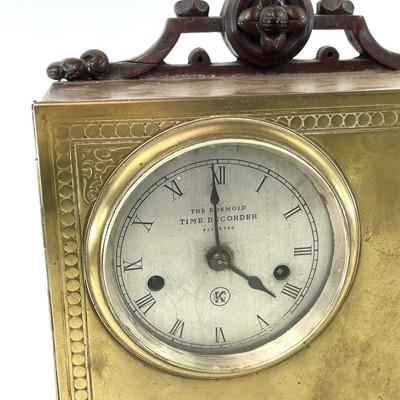 Lot 1715 - A Kosmoid patent time recorder, the silvered...
