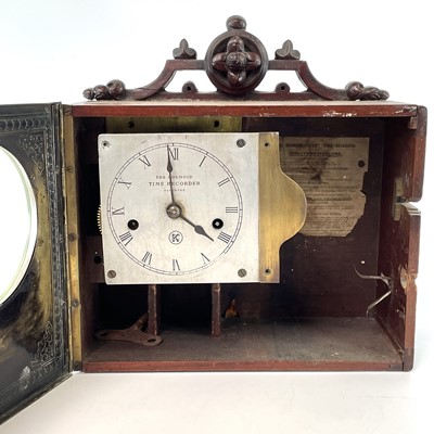 Lot 1715 - A Kosmoid patent time recorder, the silvered...