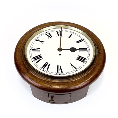 Lot 1700 - A late Victorian oak fusee wall clock.