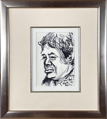 Lot 24 - RONNIE WOOD. An original ink on paper of 'Bobby Keys'.