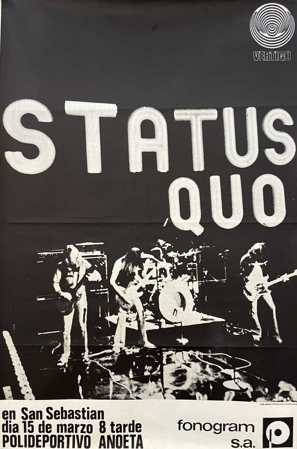 Lot 344 - An original 'Status Quo' concert poster.