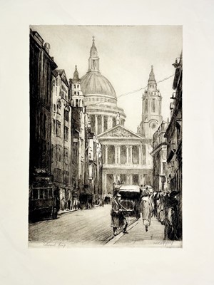 Lot 565 - EDWARD KING. 'St Paul's Cathedral,' etching by...