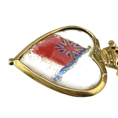 Lot 84 - 19th century, possibly Russian, gold mounted heart shaped pendant.