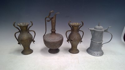 Lot 66 - A Selection of Brass and Pewter. A 29cm tall...