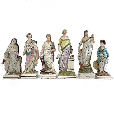 Lot 864 - A circa 1800 pearlware figure of the Goddess...