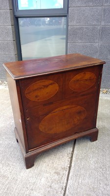Lot 51 - Vintage Vineered cabinet with one shelf in...