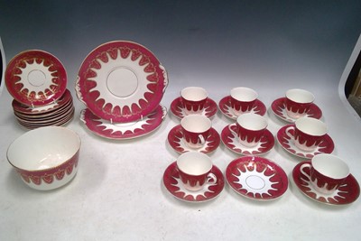 Lot 79 - A part Tea Service, in Red, White and Gold....