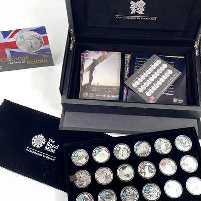 Lot 39 - Royal Mint Great Britain 2012 Silver £5 Olympics " A Celebration of Britain" proof cased set of 18.