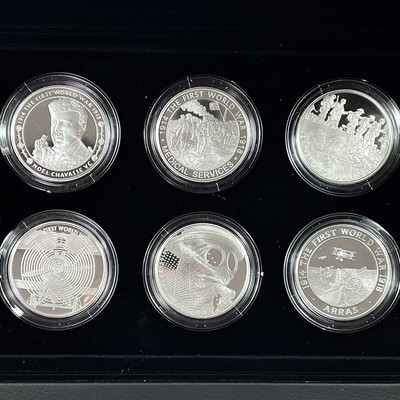 Lot 45 - Royal Mint "2017 GB 100th Anniv. of the First World War" cased 6x £5 Silver proof coin set.