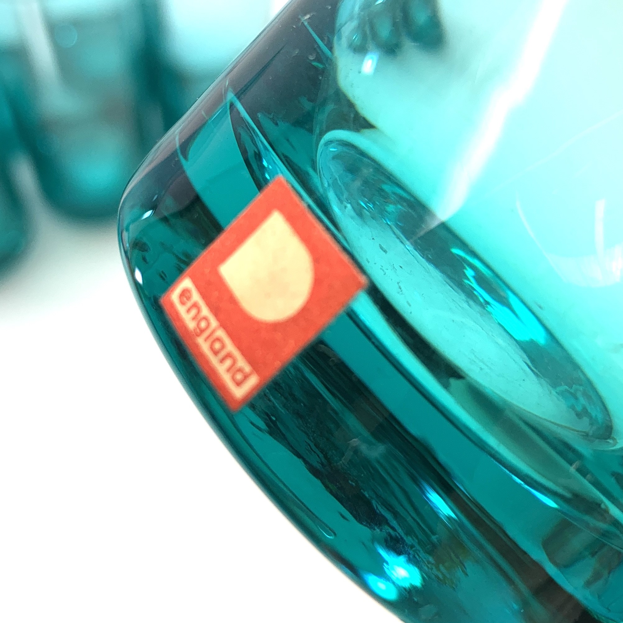 Lot 921 A Dartington glass kingfisher blue lemonade