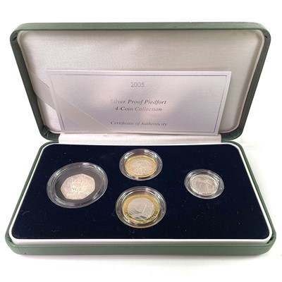 Lot 48 - Royal Mint Great Britain 2005 Silver Proof Piedfort 4 coin cased collection.