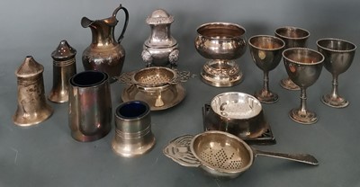 Lot 35 - A selection of plated condiments, egg cups,...