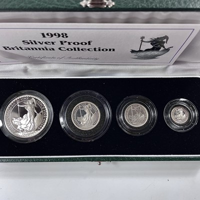 Lot 54 - 1998 Royal Mint Great Britain cased Silver Proof Britannia Collection of 4 coins.