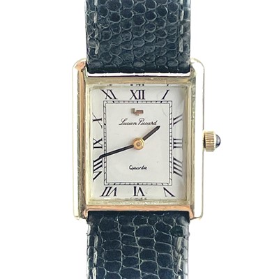 Lot 332 - A Lucien Piccard 14ct gold ladies quartz wristwatch.