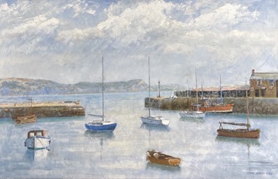 Lot 1467 - John Jowitt Harbour Oil on board Signed and...