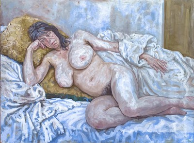 Lot 367 - Sheila TIFFIN (1952) Reclining Nude Acrylic on...