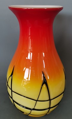 Lot 32 - A mid century art glass vase, the height is 24cm.