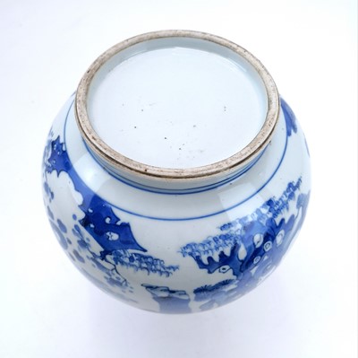 Lot 174 - A Chinese blue and white porcelain bottle vase, 17th century style.
