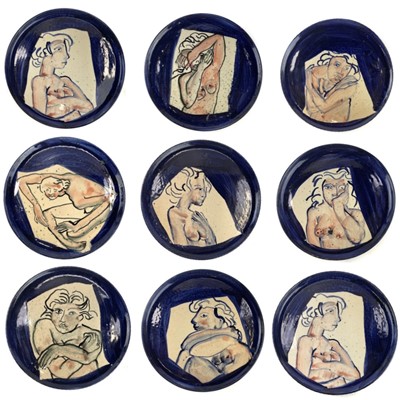 Lot 868 - A set of eight mid-century French pottery...