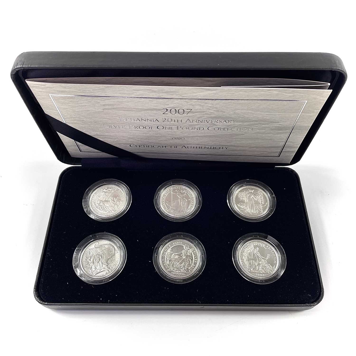 Lot 64 - Royal Mint Britannia 20th Anniversary Silver Proof £1 collection.