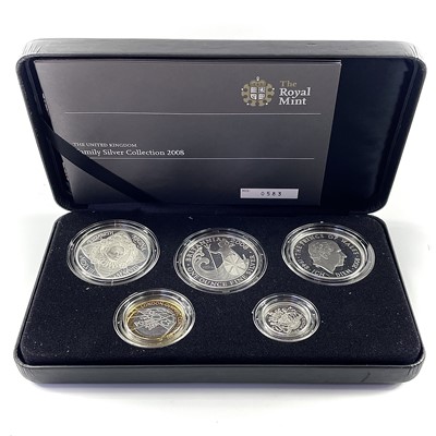Lot 67 - Royal Mint UK 2008 Family Silver Proof Collection of 5 coins.